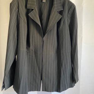 Black striped blazer.